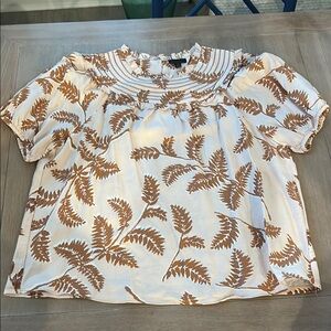 Current Air Creamy- peach & Brown Leaf Blouse. Last pic shows beautiful colors.